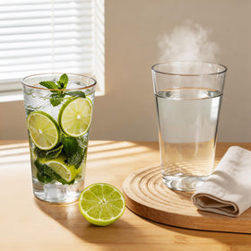 Freshmage 20oz unbreakable glasses feature a stackable design that saves space.