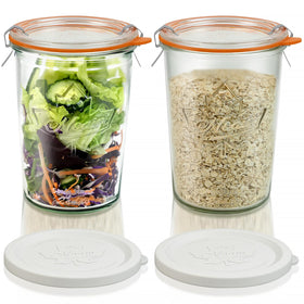 Freshmage 27oz wide mouth jar shows the clear glass for quick content checks and easy filling.