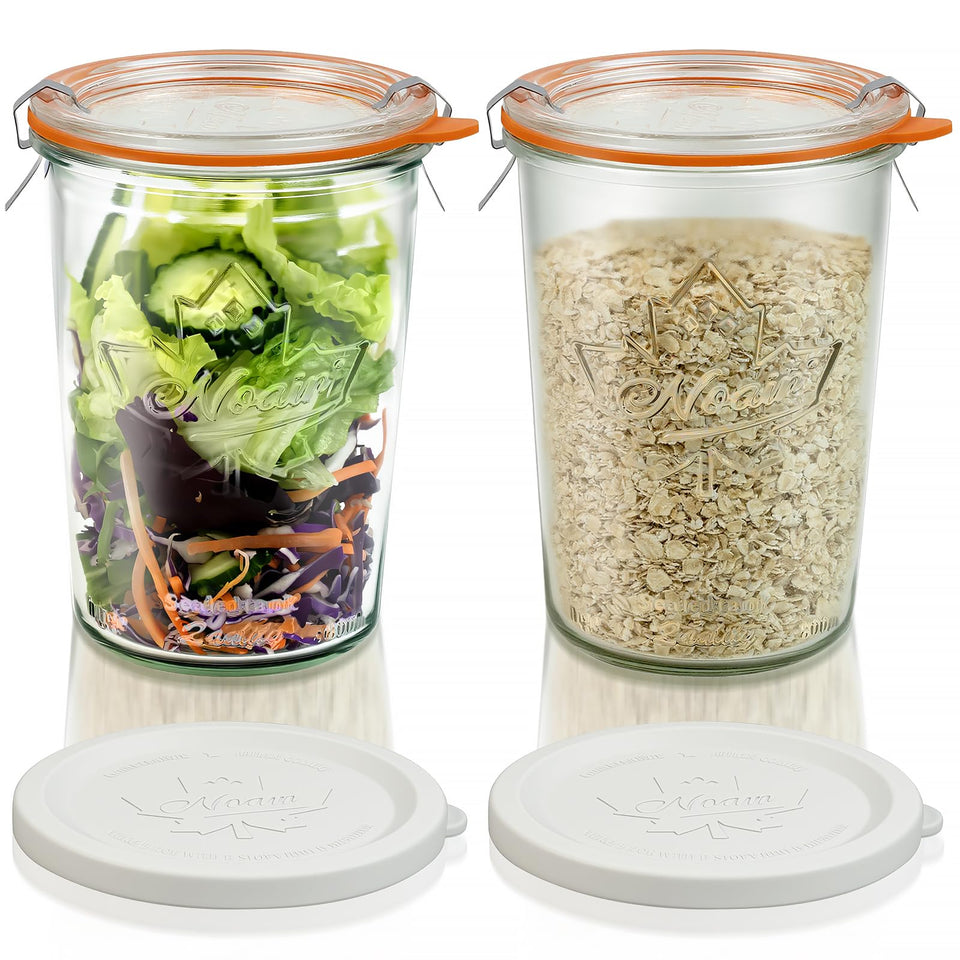 Freshmage 27oz wide mouth jar shows the clear glass for quick content checks and easy filling.