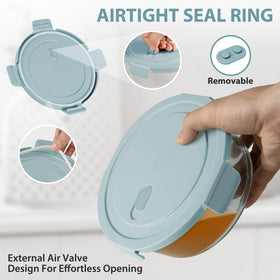 Freshmage 3-75-cup glass container interior view for portioned meals.