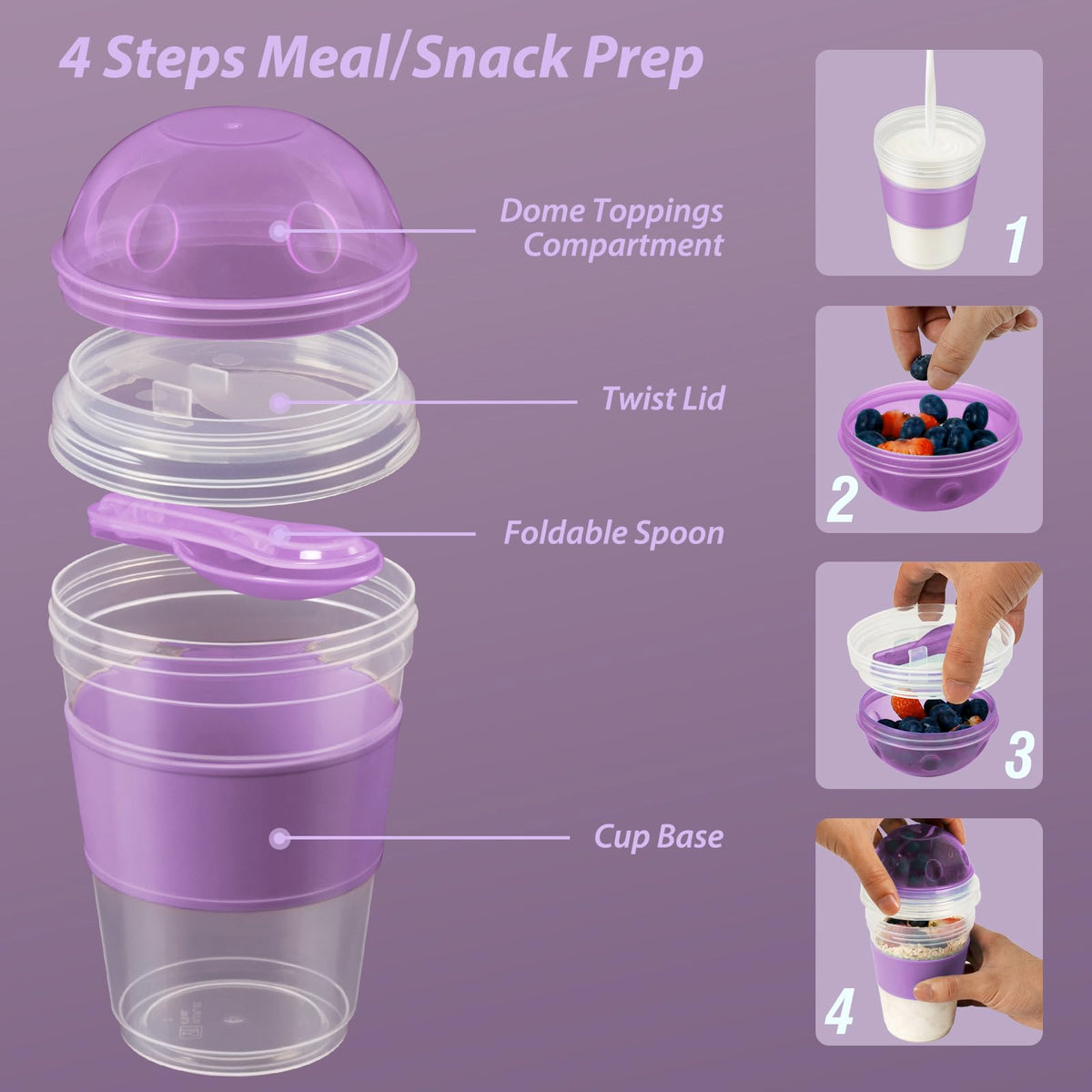 Freshmage four-color pack parfait cups for organized meals.