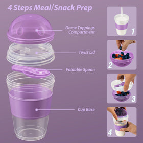 Freshmage four-color pack parfait cups for organized meals.