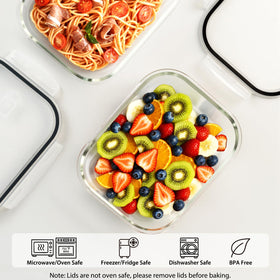 Freshmage borosilicate glass tolerates oven and freezer temperatures.