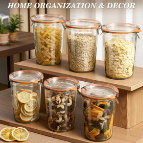 Freshmage clear glass storage for pantry organization and easy content checks.