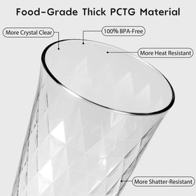 Freshmage crystal-clear unbreakable tumblers showcase glass-like clarity.