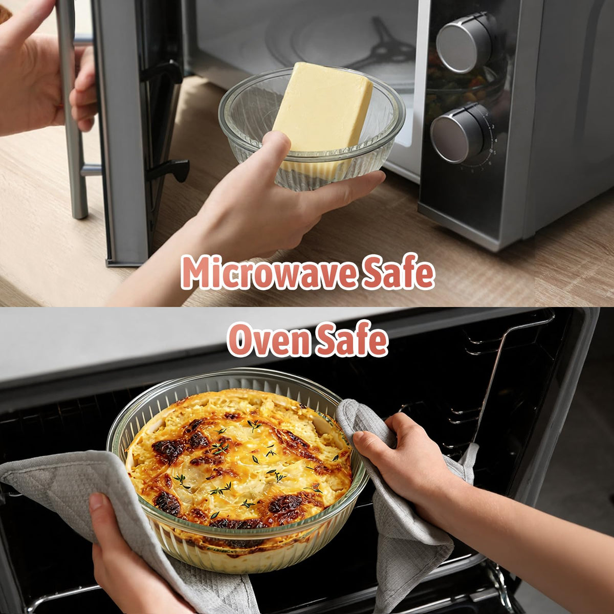 Freshmage dishwasher-safe glass bowls for easy cleaning