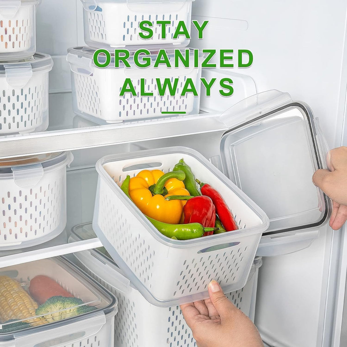 Freshmage dishwasher-safe storage container simplifies cleanup after prep.