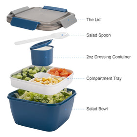 Freshmage dressing container inside the middle compartment keeps sauces separate and ready.