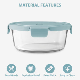 Freshmage fridge and freezer-safe glass containers for leftovers.
