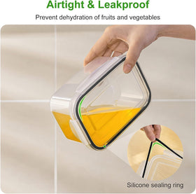 Freshmage medium container stores lemons and apples while staying fresh longer in the fridge.