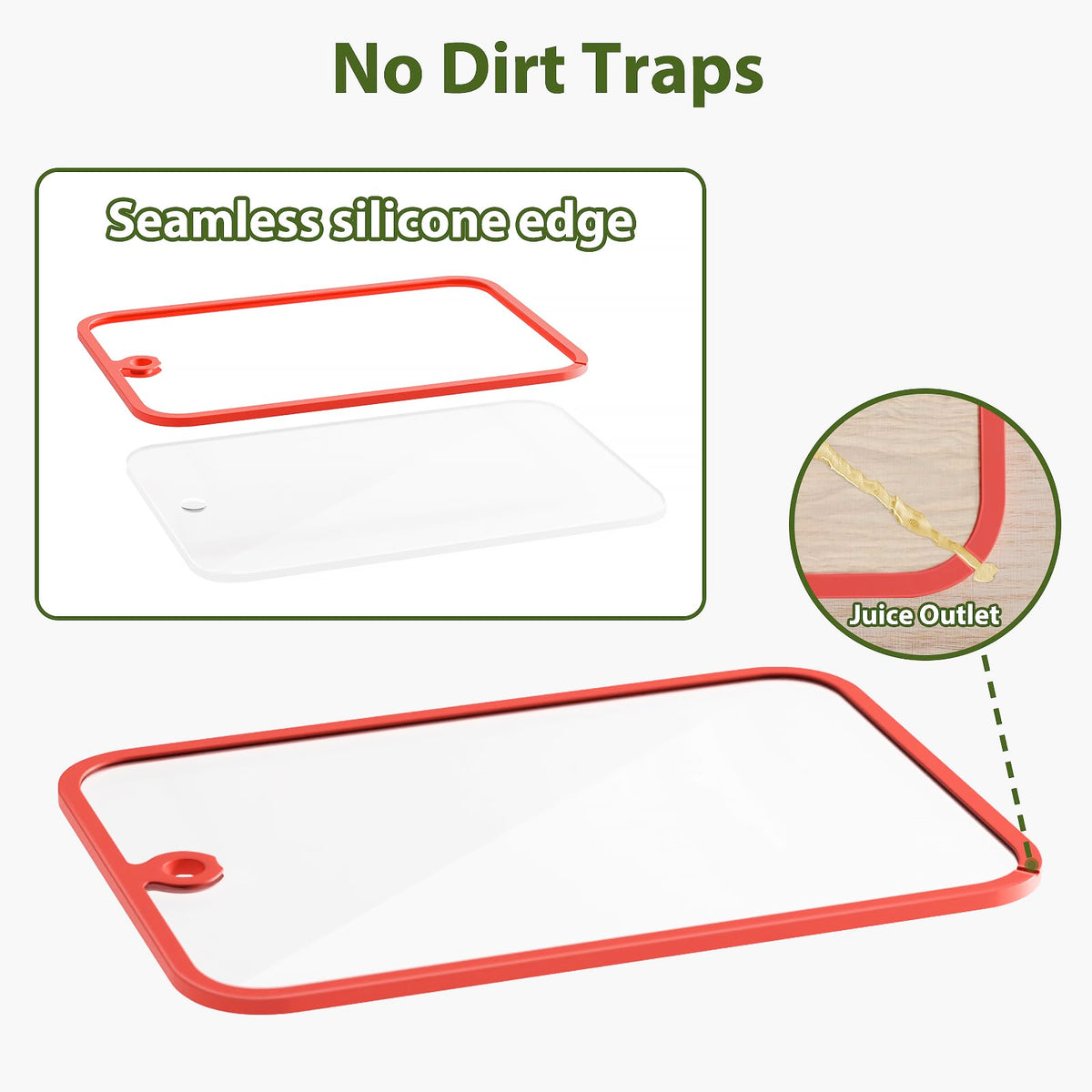 Freshmage glass cutting board with hanging hole ready for wall storage.