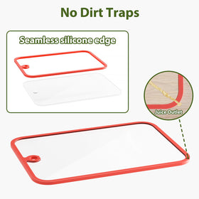 Freshmage glass cutting board with hanging hole ready for wall storage.