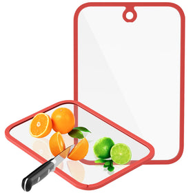 Freshmage glass cutting boards in a 15x10 large board on the counter for easy meal prep.