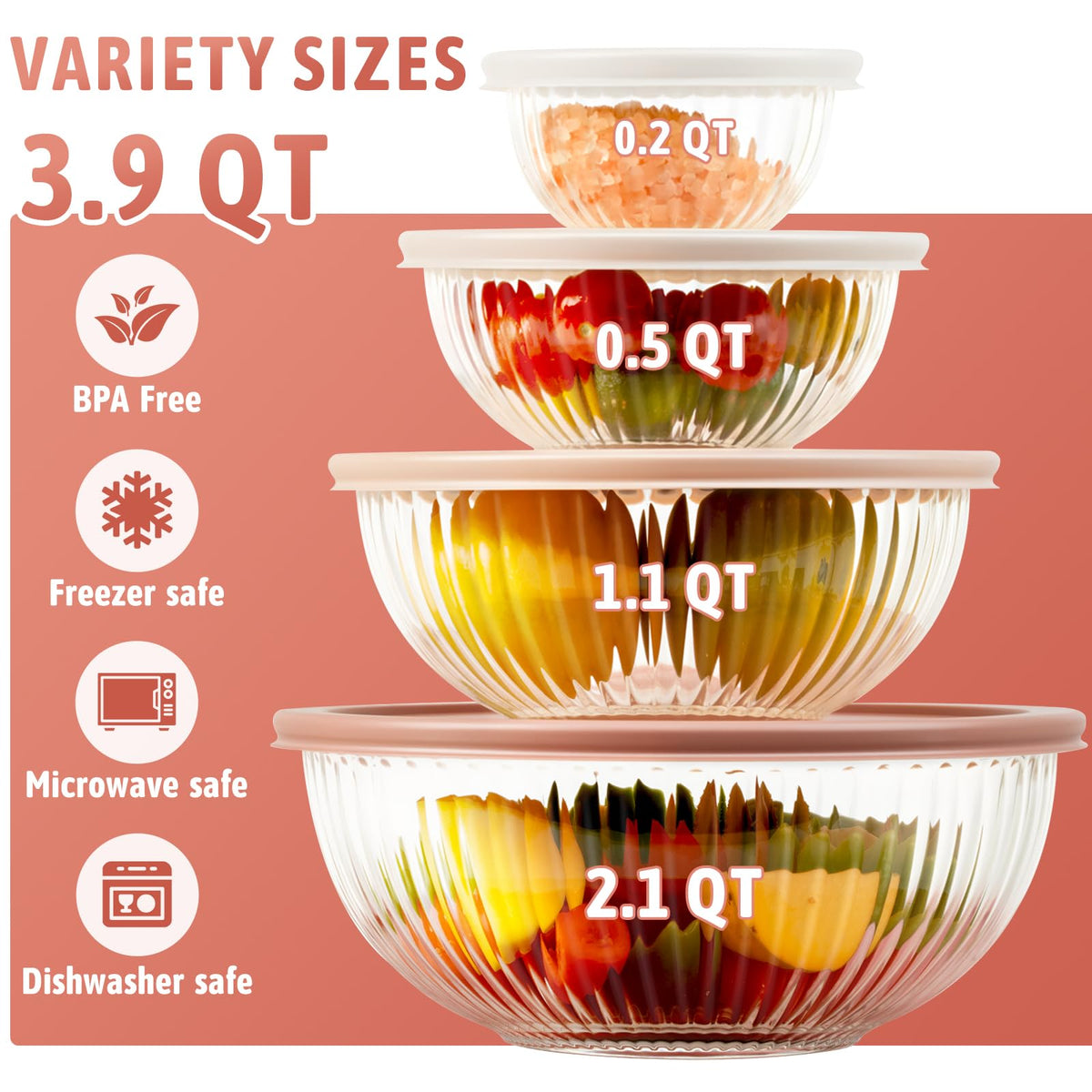 Freshmage 0.5qt glass mixing bowl ideal for sauces and toppings