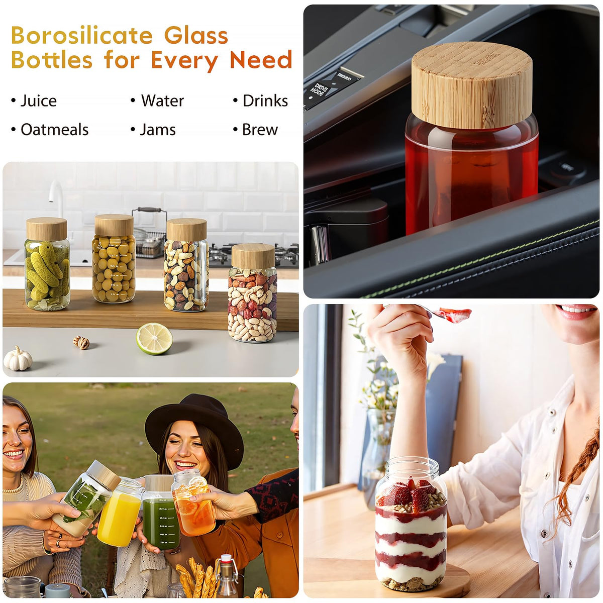 Freshmage transparent glass showcases juice color and freshness.