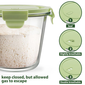 Freshmage leakproof lid with locking tabs keeps contents secure during transport.
