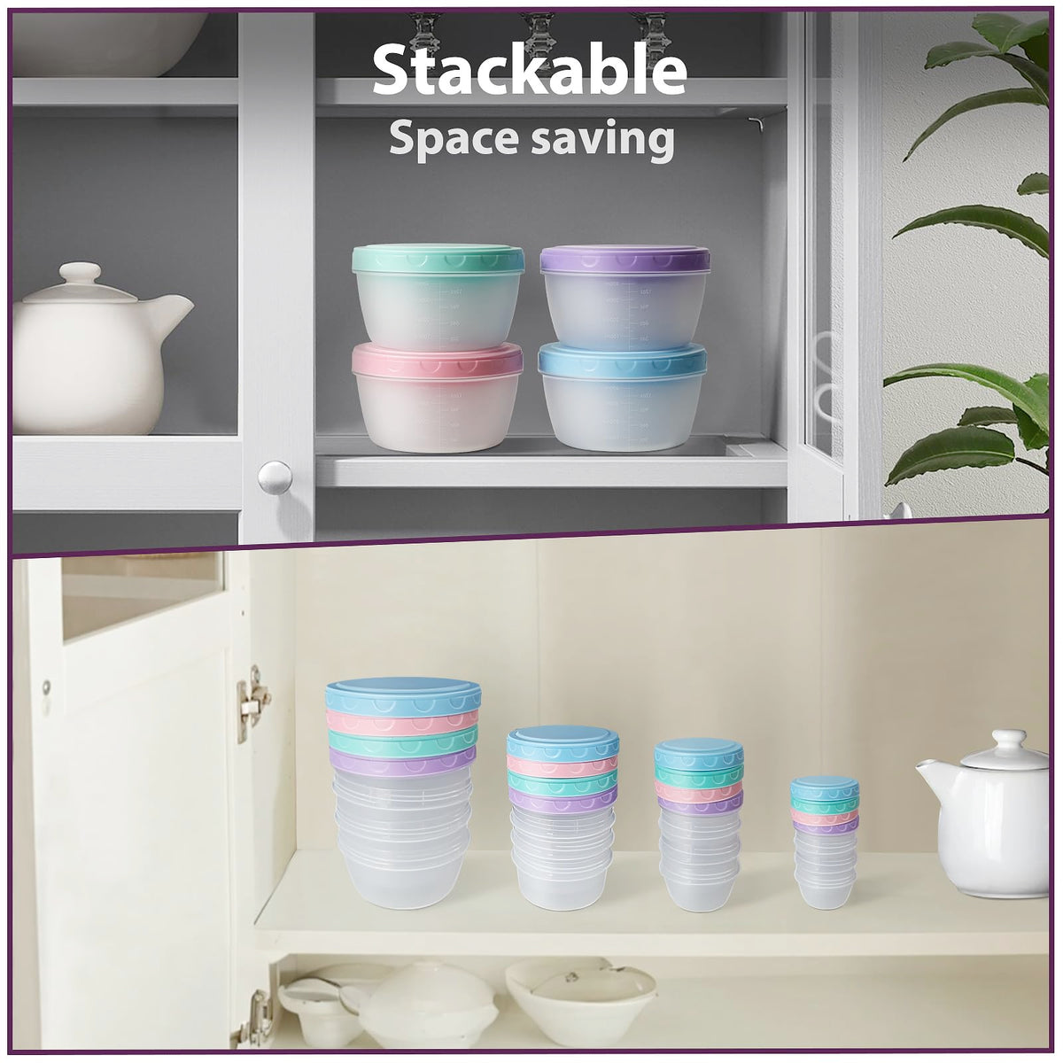 Freshmage leakproof twist-top lids securing contents without spills.