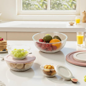 Freshmage nesting design glass bowls save space in kitchen