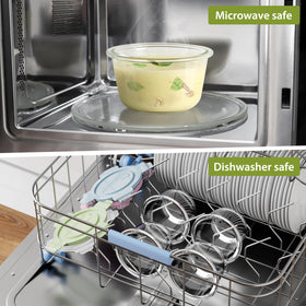 Freshmage oven microwave dishwasher safe glass containers simplify reheating and cleanup.