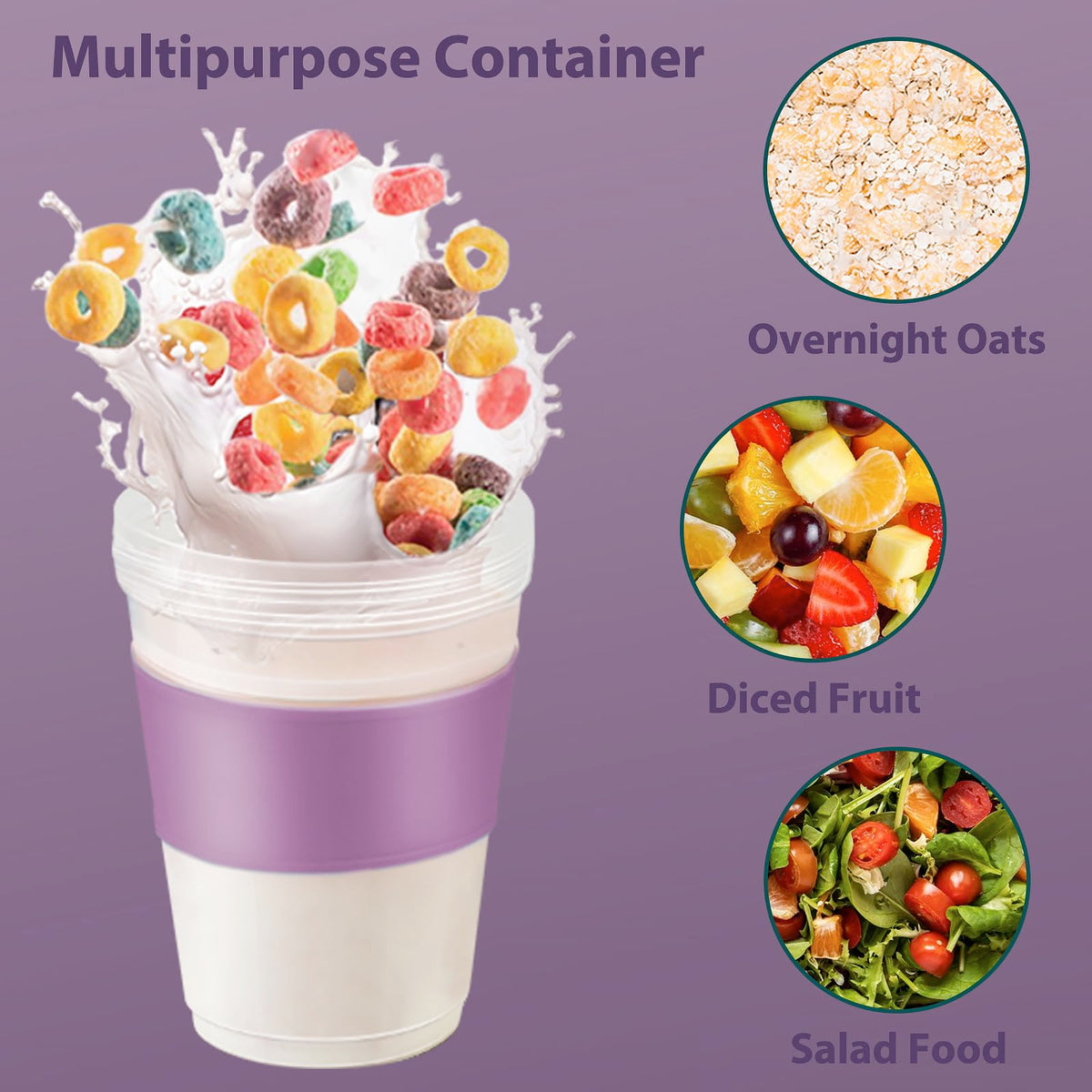 Freshmage overnight oats container with lids for meal prep.