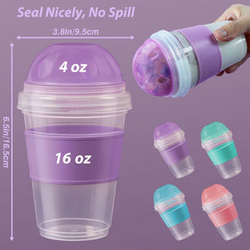 Freshmage parfait cup with topping compartment to keep toppings fresh.