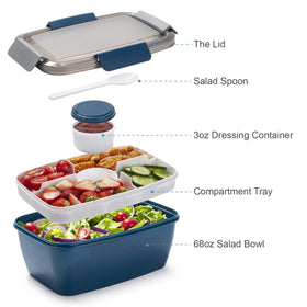 Freshmage 5-compartment design keeps toppings separate for fresh, customizable salads.