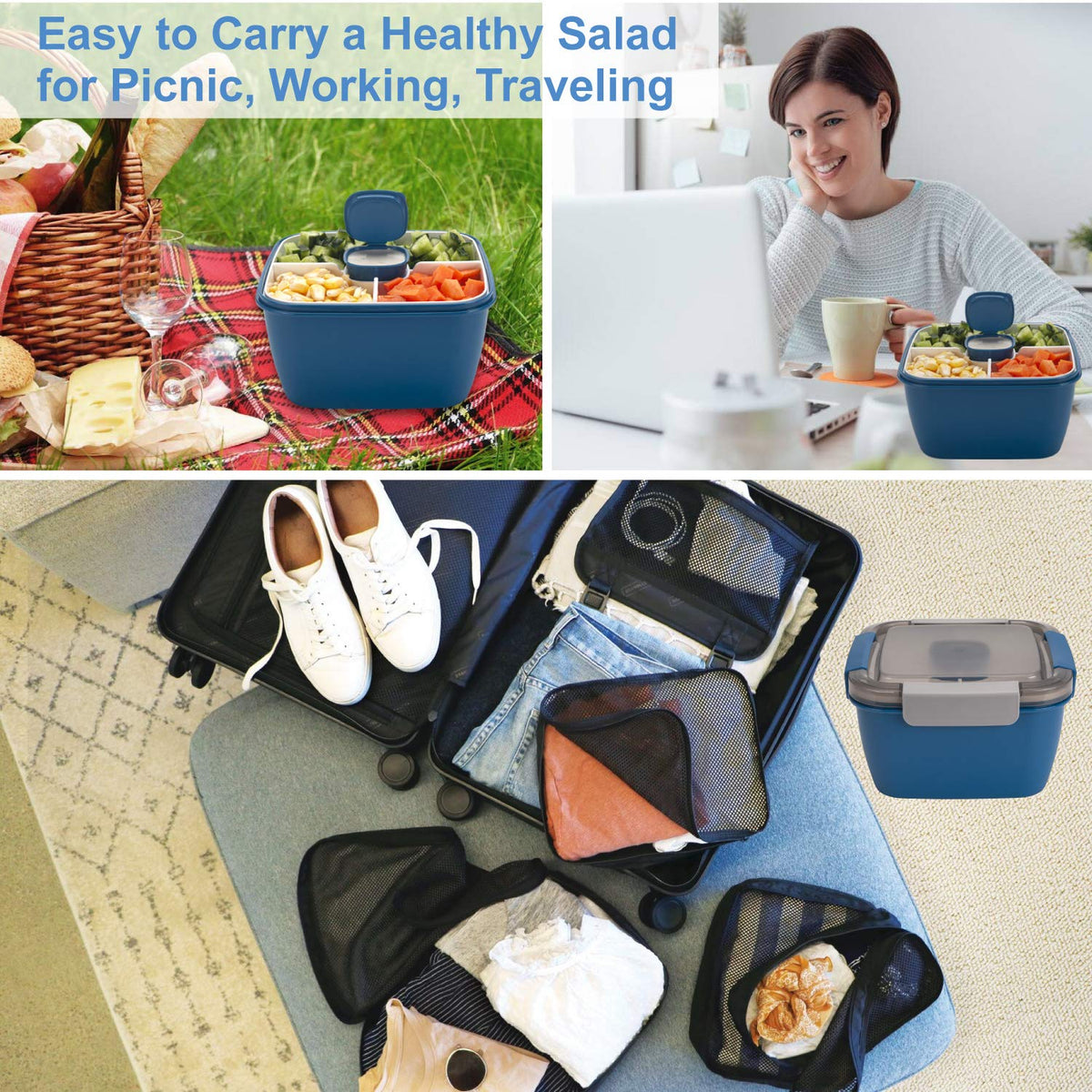 Freshmage backpack-friendly container helps organize meals on the go.
