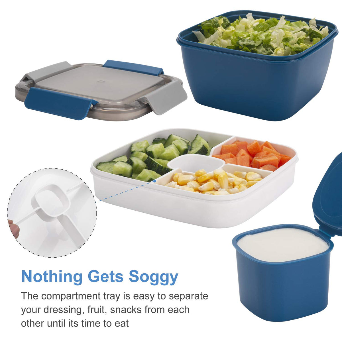 Freshmage leak-proof lid prevents spills during commute.
