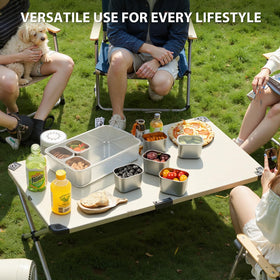 Freshmage Snackle Box is compact and portable for travel, picnics, and lunch breaks.