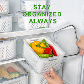 Freshmage stackable fridge bins optimize space and organization.