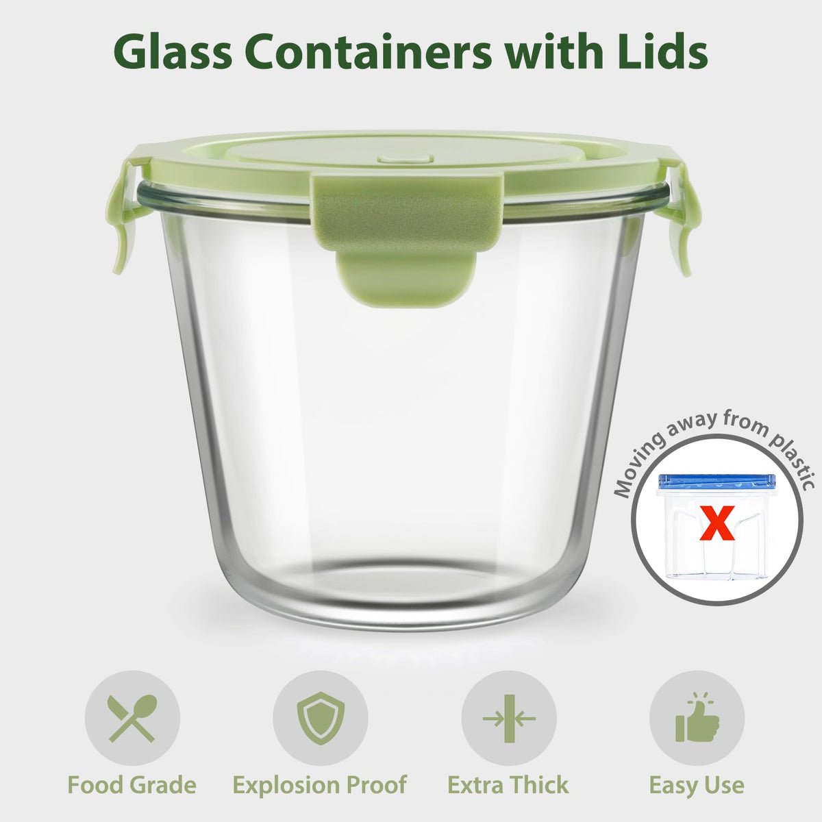 Freshmage stackable glass containers save pantry space and simplify organization.