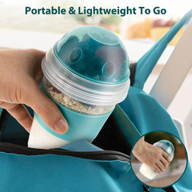 Freshmage yogurt parfait cups in bag for travel, picnic, or commute.