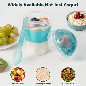 Freshmage yogurt parfait cup transparent body view for easy content identification.
