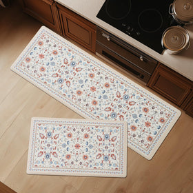FreshMint anti-fatigue kitchen mat with vintage floral set offers comfort for long kitchen tasks.