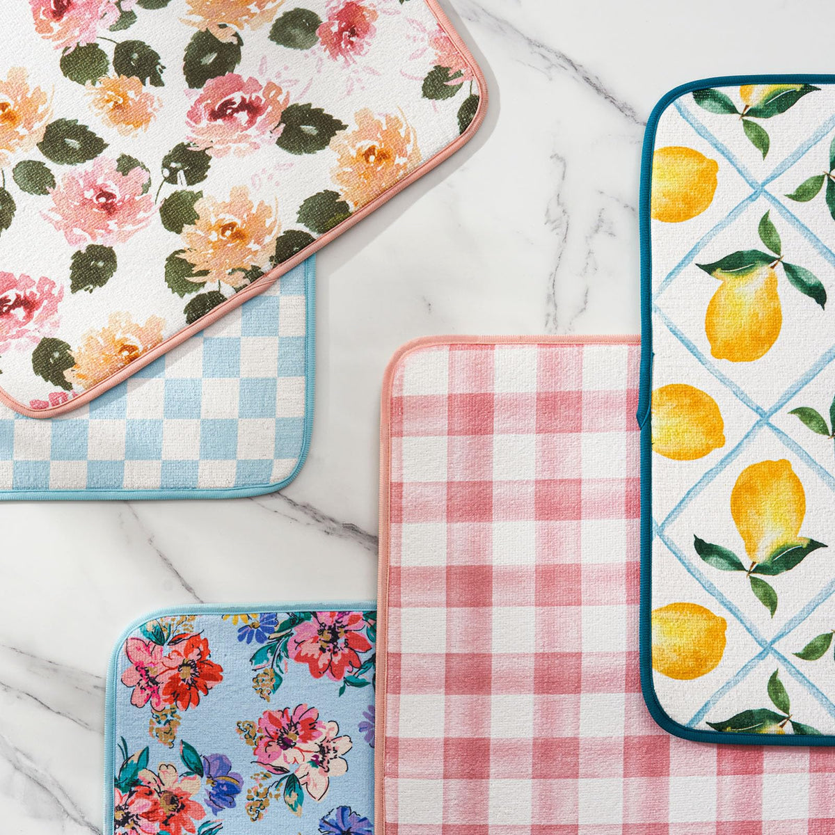 FreshMint colorful kitchen mat elevates décor while protecting surfaces from moisture.