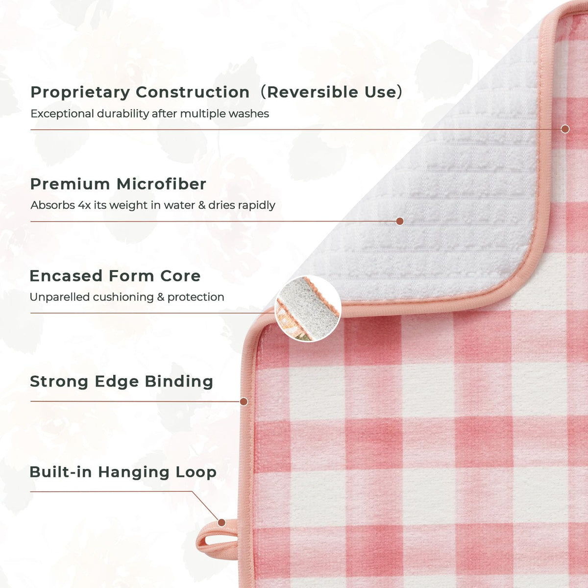 FRESHMINT fruit-pattern dish mat brightens counters while drying.