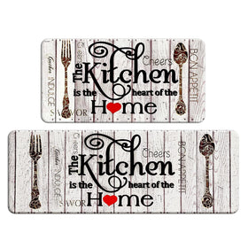 FreshMint farmhouse kitchen mat 30x17 front view with rustic pattern and soft anti-fatigue cushioning.