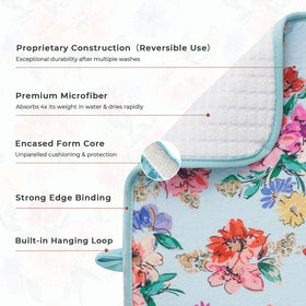 FreshMint fruit design mat brightens countertops while absorbent layers handle post-wash moisture.