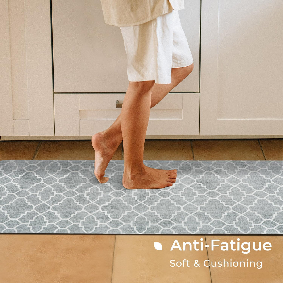 FreshMint non-slip backing secures mats on kitchen floors