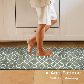 Freshmint mat with non-slip backing stays in place on kitchen floor