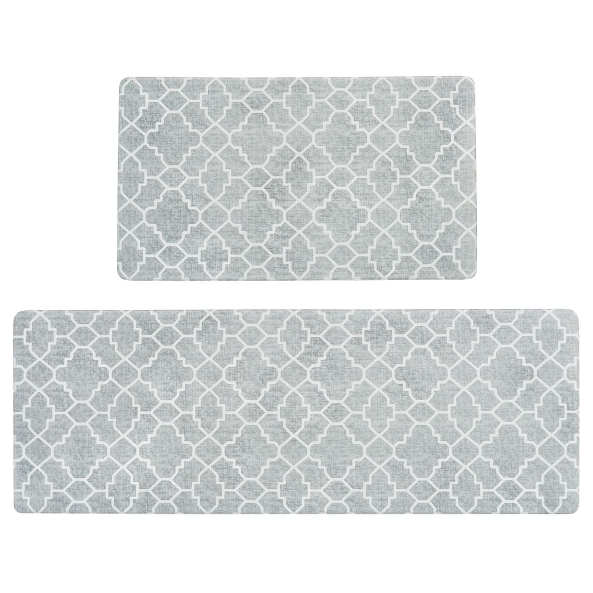 FreshMint kitchen mat set with trellis pattern enhances decor and standing comfort