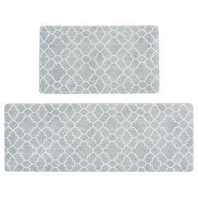 FreshMint kitchen mat set with trellis pattern enhances decor and standing comfort