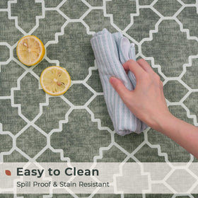 Freshmint waterproof material resists spills for easy wipe-clean maintenance