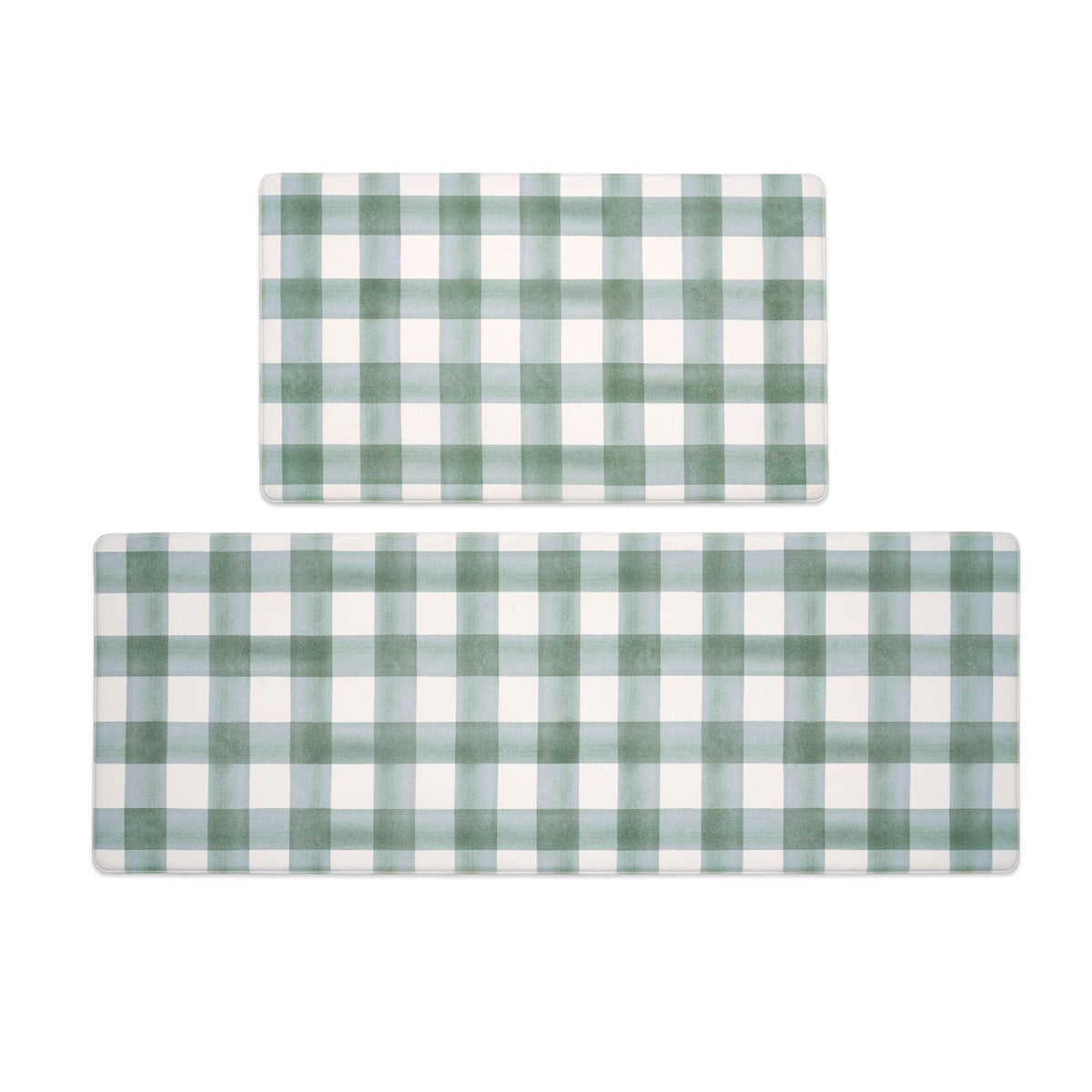 FRESHMINT Modern Farmhouse plaid mat front view enhances foot comfort.