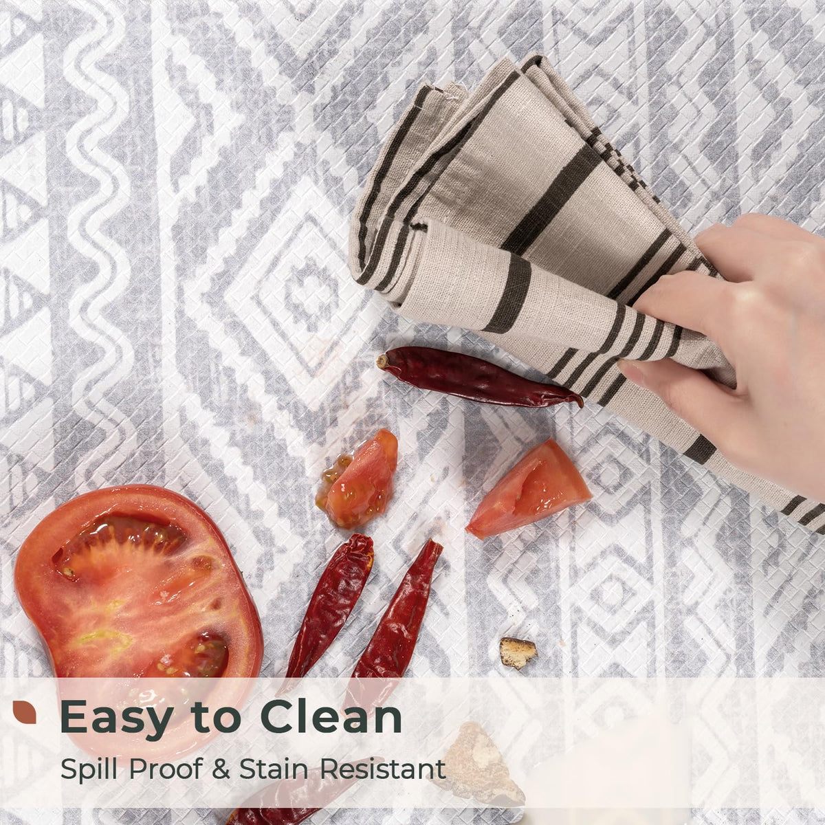 FRESHMINT non-slip backing prevents shifting on wood, tile, or laminate floors.