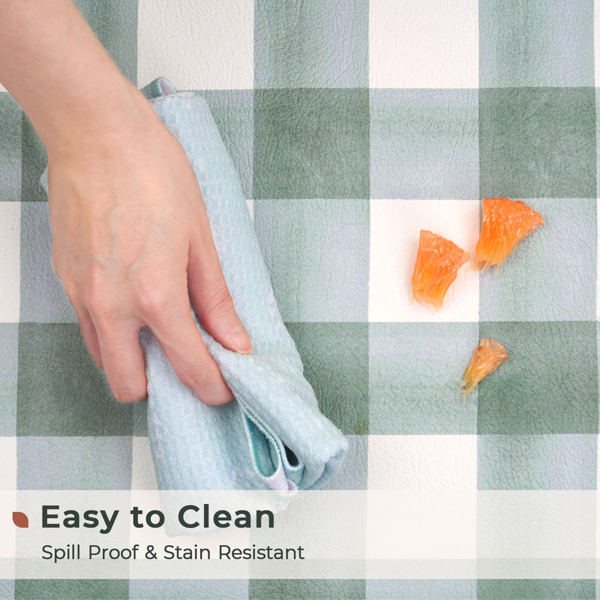 FRESHMINT plaid pattern suits contemporary and classic kitchens.