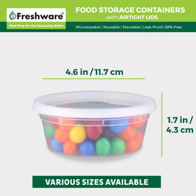 Freshware 240-set 8oz deli container BPA-free and microwave-safe for safe reheating