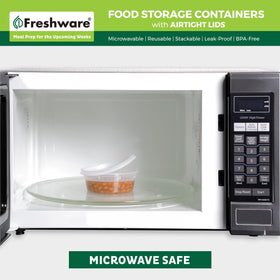 Freshware stackable 8oz deli containers save fridge space and simplify organization