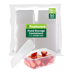Freshware 25 oz deli container with lid for quick grab-and-go meals