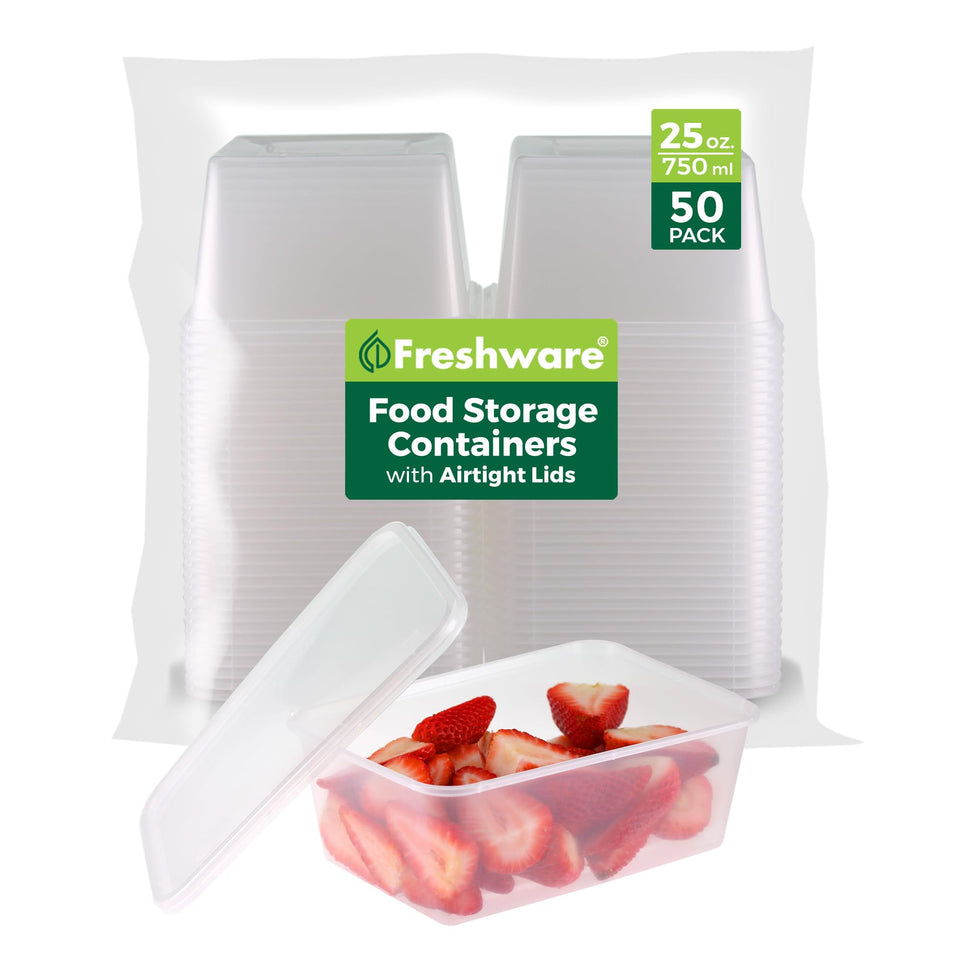 Freshware 25 oz deli container with lid for quick grab-and-go meals